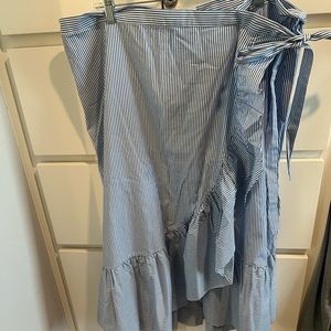 Striped J Crew wrap skirt